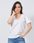 S5-64011 T-shirt scollo V Bianca