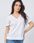 S5-64011 T-shirt scollo V Bianca