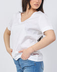 S5-64011 T-shirt scollo V Bianca
