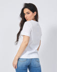 S5-64011 T-shirt scollo V Bianca