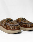 W6-Bounce Clog Plaid Teddy Fur Mercia Marron