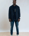 W4-BRON Cappotto Lana Monopetto Blu