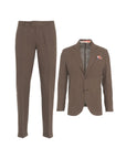 S5-SUIT403 Abito Monopetto In Lino Cioccolato Man