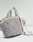 S5-8906 Borsa Intrecciato Rombi Cow Sand 052