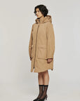W5-9312 Giacca Lunga Nylon Panna 0040