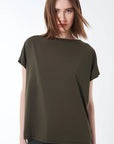DS5-704 T-shirt Oxford Gdy Square Blue Black Woman