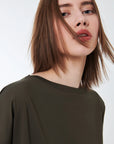 DS5-704 T-shirt Oxford Gdy Square Blue Black Woman