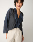 S6-35037 Gilet con Scollo a V e Tasche Color Lavagna