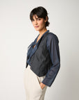 S6-35037 Gilet con Scollo a V e Tasche Color Lavagna