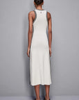 S5-2A2881 Abito Midi Bande Bianco