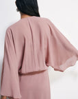 S6-2A3058 Abito Kimono Fluido in Georgette Terracotta