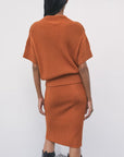 W6-2K0092 Maglia Maniche Corte Zip Warm Caramel
