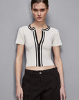 S5-2K0315 Maglia Slim Fit a Costine Bianco