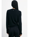 W5-2K0363 Maglia Pura Lana "Essential" Inserto in Lurex Nera