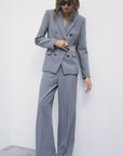W6-2S0044 Blazer Doppiopetto Stretch Gray Melange