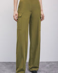W6-2P0040 Pantaloni Cargo Palazzo Lizard Green