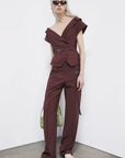 S6-8P1740 Pantalone Dritto Viscosa Desert Sand