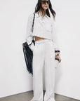 S6-2P1743 Jeans Wide leg in Denim Leggero Super Bleach Tencel