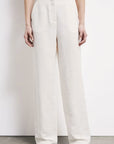 S6-8P1759 Pantaloni Sartoriali a Vita Bassa in Lino Pearl Ivory