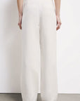 S6-8P1759 Pantaloni Sartoriali a Vita Bassa in Lino Pearl Ivory
