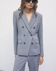 W6-2S0044 Blazer Doppiopetto Stretch Gray Melange