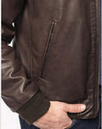 UW6-ELVIS Giubbotto Pelle Dark Brown 06 Man