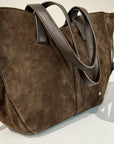 S6-1202 Borsa Shopper Suede Brown 220