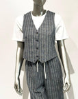 SD5-3486 Gilet Gessato Blu Woman