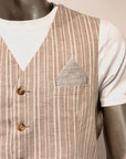 S5-1435 Pantalone Lino E Cotone Beige Man