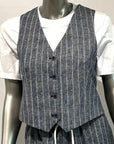 SD5-3486 Gilet Gessato Blu Woman