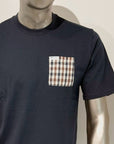 US5-TS007 T-Shirt Club Check Pocket Navy Man