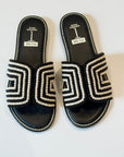 S5-6935 Ciabattine Perline Black and White