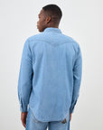 US5-Camicia Martin Denim Bleach Man