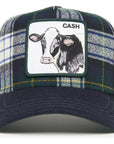 W4-1489 TRUCKER Plaid Cash Cow NVY