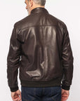 UW6-ELVIS Giubbotto Pelle Dark Brown 06 Man