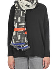 W-95026 Sciarpa Fantasia Nera