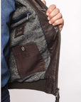 UW6-ELVIS Giubbotto Pelle Dark Brown 06 Man
