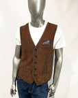 S4-LORRY Gilet Pelle Scamosciata Jungle Green Man