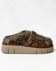 W6-Bounce Clog Plaid Teddy Fur Mercia Marron