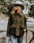 DW5-GLAMIS Giubbotto Burned Suede Verde Alga Woman
