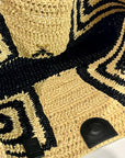 S6-2B0130 Borsa Shopping Rafia Black-Natural