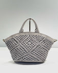 S5-8906 Borsa Intrecciato Rombi Cow Sand 052