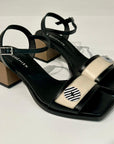 S5-T5029-1 Sandalo Tacco 5 Nero Beige