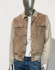 US5-TIME SQUARE KNIT Giubbotto Suede Maglia Vanilla Man