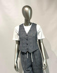 SD5-3486 Gilet Gessato Blu Woman