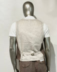 S5-1442 Gilet Lino E Cotone Coffe Brown Man