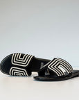 S5-6935 Ciabattine Perline Black and White