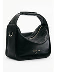 S6-8B0316 Borsa a Spalla Contemporary Hobo Piccola in Pelle Nera