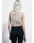 S6-8C0876 Top Ricamato Perline Warm Ivory