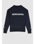 W5-8K0335 Maglia Misto Lana Logo Navy